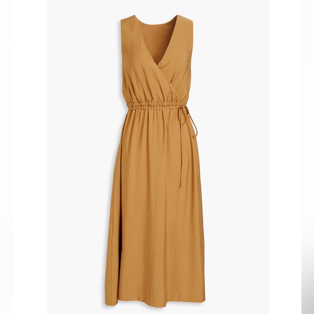 VINCE NWOT 
Wrap-effect twill midi dress
